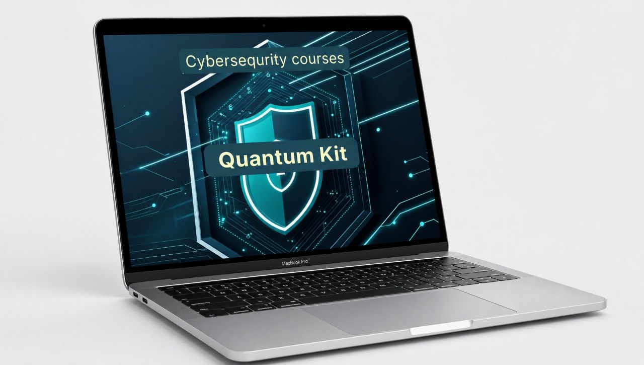 Laptop displaying "Quantum Kit"